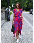 Women's Boho Wrap Summer Dress | Midi